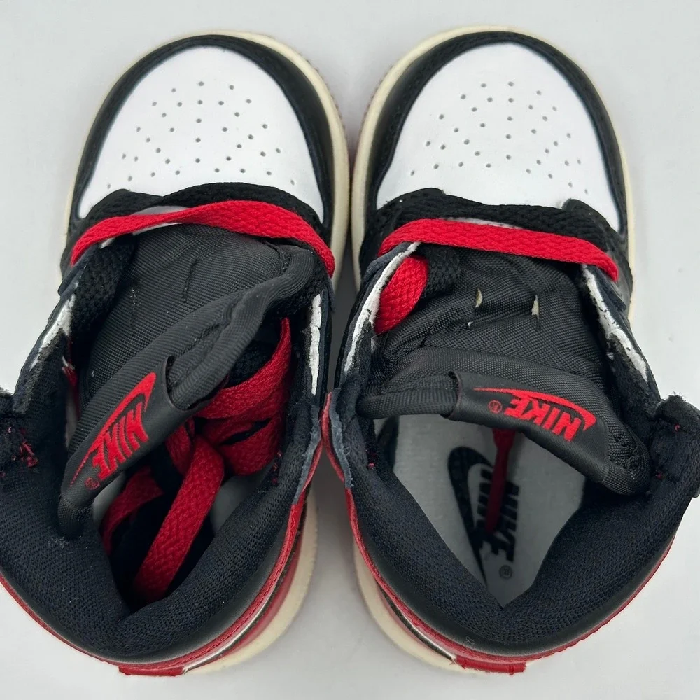 [FD1413-106] Air Jordan 1 Retro High OG Toddler 'Black Toe Reimagined' *NEW* 5C
